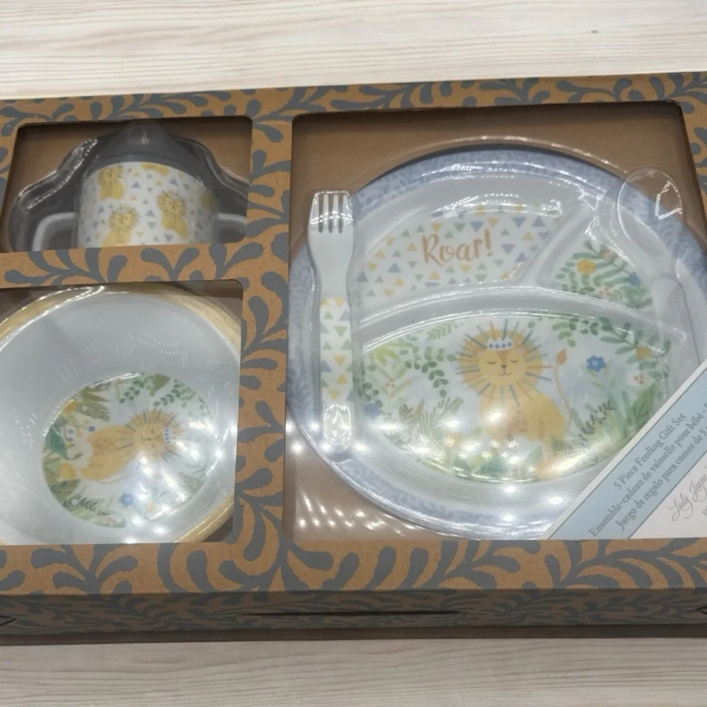 LADY JAYNE LTD BABY FEEDING GIFT SET – 5 PC LION “ROAR” DESIG
